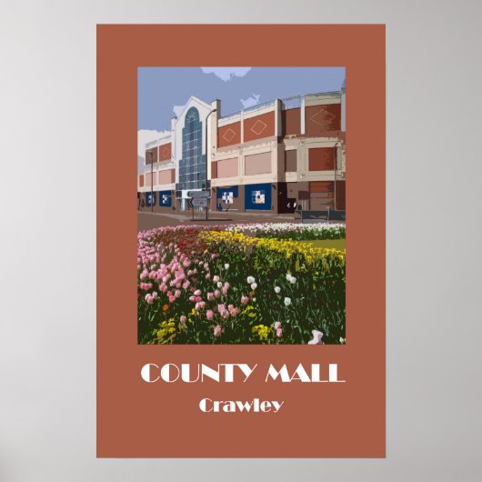 Crawley-Poster im Retro-Stil der 1920er Jahre Poster (Vorne)