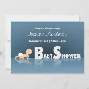 Crawling Baby Reflection Babydusche Einladungen