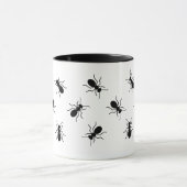 Crawling Big Black Ants Schwarze Ameisen Swarme Fu Tasse (Zentrum)
