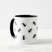 Crawling Big Black Ants Schwarze Ameisen Swarme Fu Tasse (Vorderseite Links)