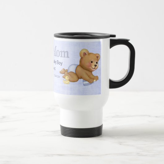 Crawling Teddy - Junge Mutter des Jungen - Anpasse Reisebecher (Rechts)