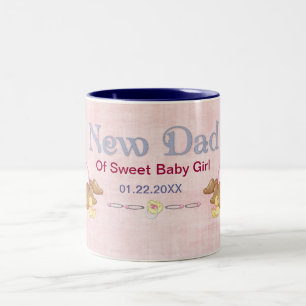 Crawling Teddy - New Dad of Girl - Anpassen Zweifarbige Tasse