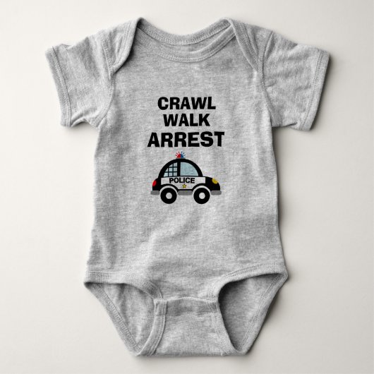 Crawling Walking Festnahme niedlichen Polizeiwagen Baby Strampler (Vorderseite)