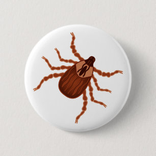 Crawly Realistic Tick Illustration Button