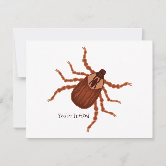 Crawly Realistic Tick Illustration Einladung (Vorderseite)