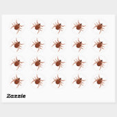 Crawly Realistic Tick Illustration Runder Aufkleber (Blatt)