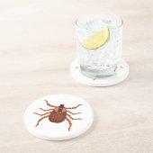 Crawly Realistic Tick Illustration Sandstein Untersetzer (Seite)