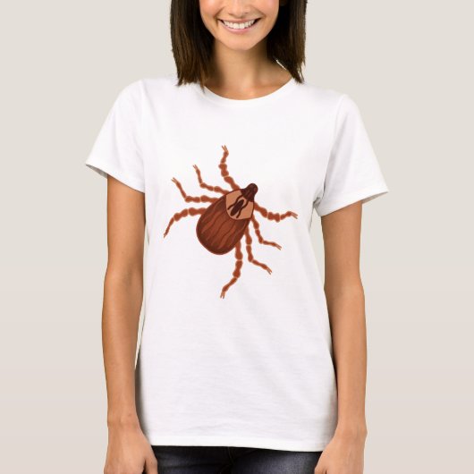 Crawly Realistic Tick Illustration T-Shirt (Vorderseite)