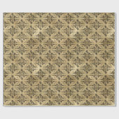 Crawly Spider Floral Halloween Muster Geschenkpapier (Flach)