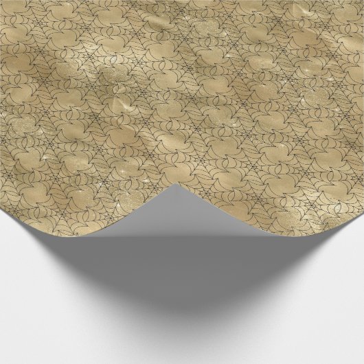 Crawly Spider WebHalloween-Muster Geschenkpapier (Ecke)