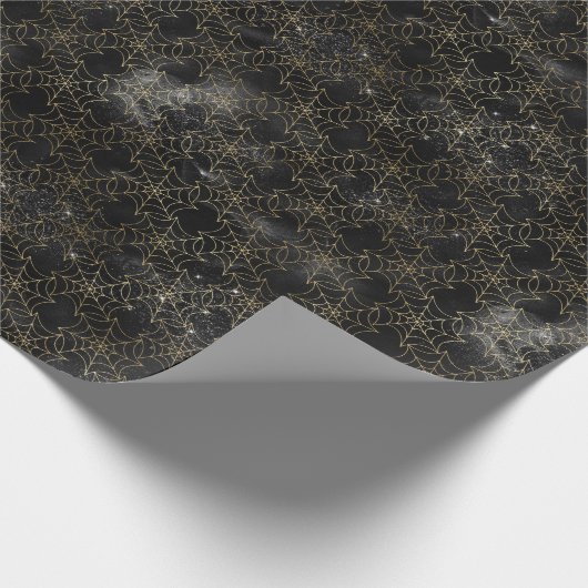 Crawly Spider WebHalloween-Muster Geschenkpapier (Ecke)