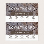 Crawn Brown Wood Double Loyalty Visitenkarten (Innenseite Aufgefaltet)