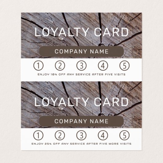 Crawn Brown Wood Double Loyalty Visitenkarten (Innenseite Aufgefaltet)