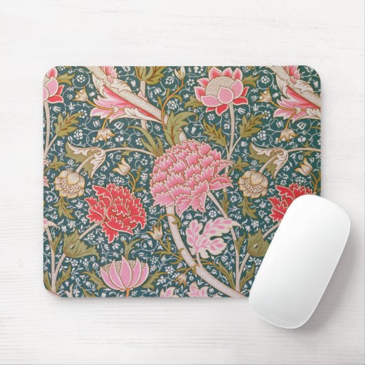 Cray - Blumendruck im Jugendstil von William Morri Mousepad (Mit Mouse)