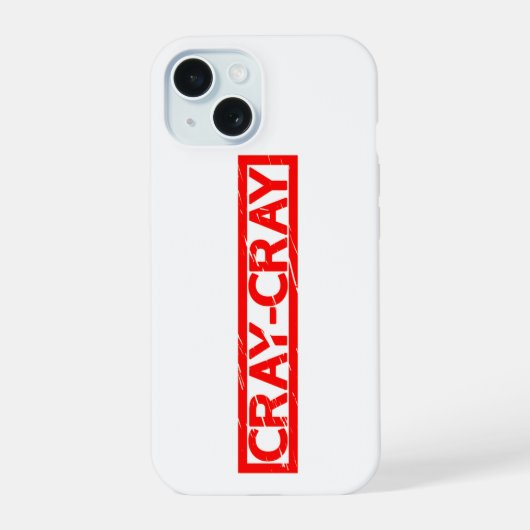 Cray-Cray-Briefmarke iPhone 15 Hülle (Rückseite)