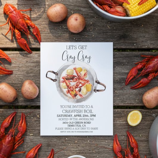 Cray Cray Crawfish Boil Seafood Einladung