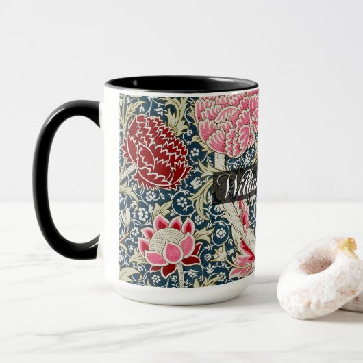 Cray Pattern - Blume & Blätter - William Morris Tasse (Mit Donut)