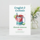 Crayfish Cocktail Party Crawfish Festival Einladung (Stehend Vorderseite)