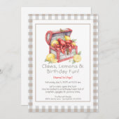Crayfish & Lemon Schatztruhe Geburtstag Einladung (Vorne/Hinten)