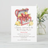 Crayfish & Lemon Treasure Chest Birthday Einladung (Stehend Vorderseite)