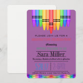 Crayola Rainbow Abschluss Einladung (Vorne/Hinten)