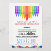 Crayola Rainbow Abschluss Einladung (Vorne/Hinten)