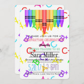 Crayola Rainbow Abschluss Einladung (Vorne/Hinten)