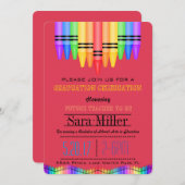 Crayola Rainbow Teacher Abschluss Einladung (Vorne/Hinten)