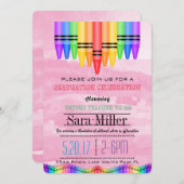 Crayola Rainbow Teacher Abschluss Einladung (Vorne/Hinten)