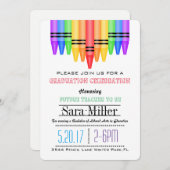 Crayola Rainbow Teacher Abschluss Einladung (Vorne/Hinten)