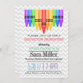 Crayola Regenbogen-Lehrer-Abschluss-Einladung Einladung (Vorne/Hinten)