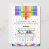 Crayola Regenbogen-Lehrer-Abschluss-Einladung Einladung (Vorderseite)