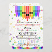 Crayola Regenbogen-Lehrer-Abschluss-Einladung Einladung (Vorne/Hinten)