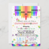 Crayola Regenbogen-Lehrer-Abschluss-Einladung Einladung (Vorderseite)