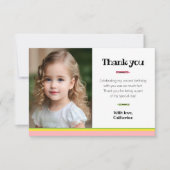 Crayon 2. Geburtstag Pink Foto Danke Karte (Vorderseite)