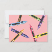 Crayon 2. Geburtstag Pink Foto Danke Karte (Rückseite)