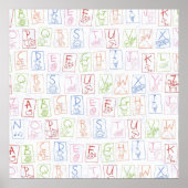 Crayon ABC Backdrop Leinwand Poster (Vorne)