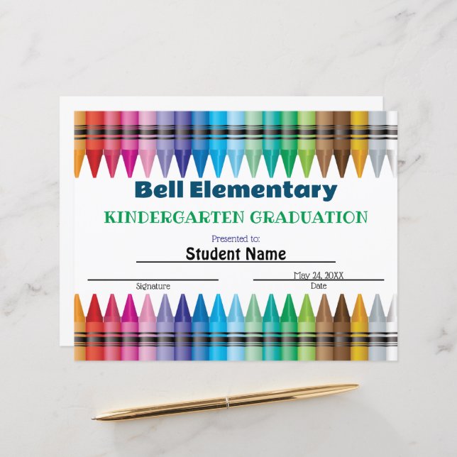 Crayon Abschluss Certificate (Vorderseite/Rückseite Beispiel)