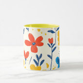 Crayon and Butterfly Flowers   Tasse (Zentrum)