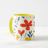 Crayon and Butterfly Flowers   Tasse (Vorderseite Links)