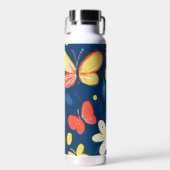 Crayon and Butterfly Flowers Trinkflasche (Vorne)