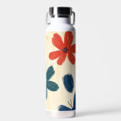 Crayon and Butterfly Flowers Trinkflasche (Vorne)