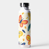 Crayon and Butterfly Flowers Trinkflasche (Links)