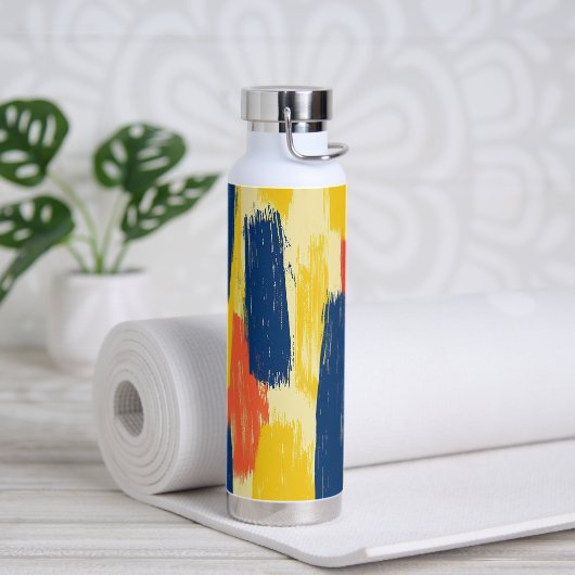 Crayon and Butterfly Flowers Trinkflasche (Yoga)