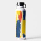 Crayon and Butterfly Flowers Trinkflasche (Rückseite)