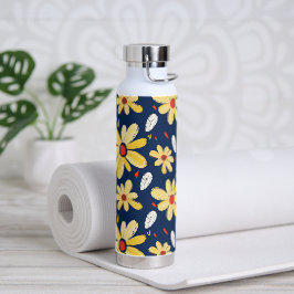 Crayon and Butterfly Flowers Trinkflasche