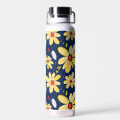 Crayon and Butterfly Flowers Trinkflasche (Rückseite)