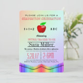 Crayon & Apfellehrer Abschluss Einladung (Stehend Vorderseite)