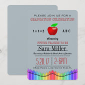 Crayon & Apple Lehrer Abschluss Einladung (Vorne/Hinten)
