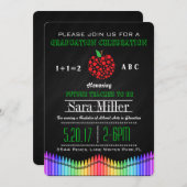 Crayon & Apple Lehrer Abschluss Einladung (Vorne/Hinten)